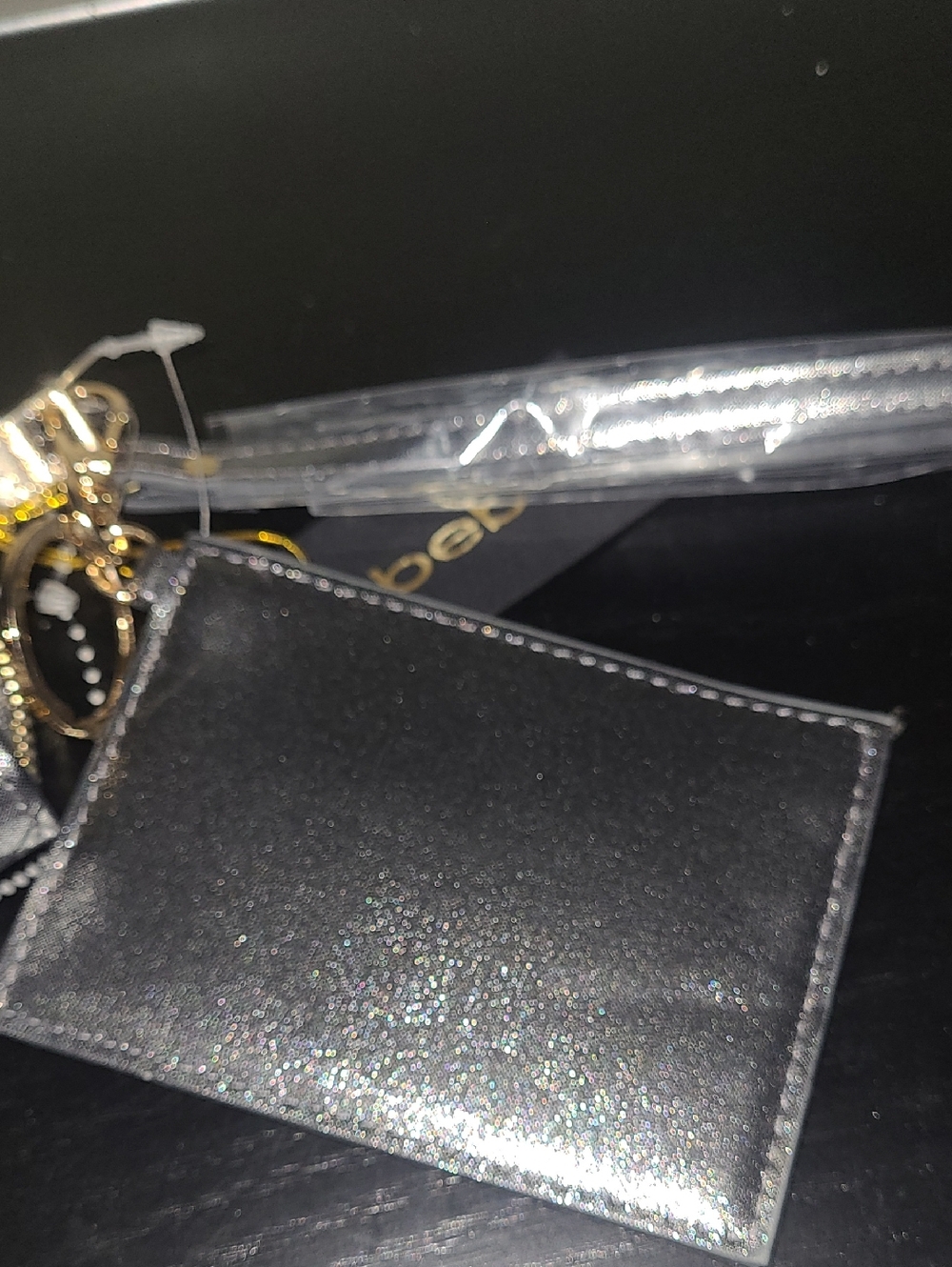 bebe Metallic Quilted Wallet — Silver Pewter - Picture 5 of 8